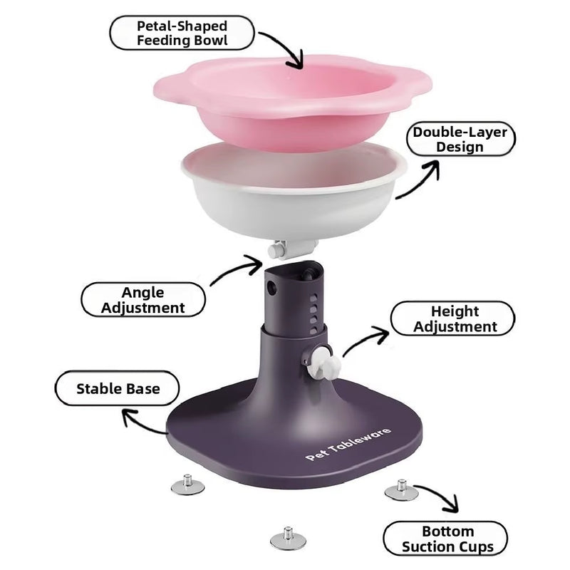Adjustable Elevated Pet Bowl for Stable, Calm Feeding