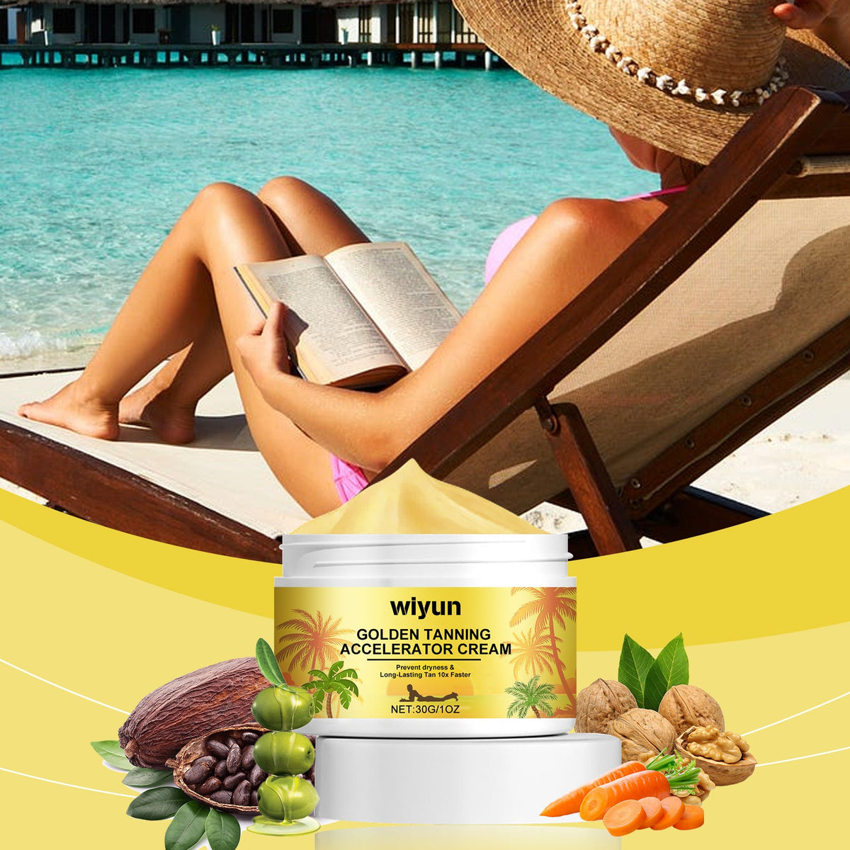 Tanning Accelerator Body Cream for Sunbathing Glow