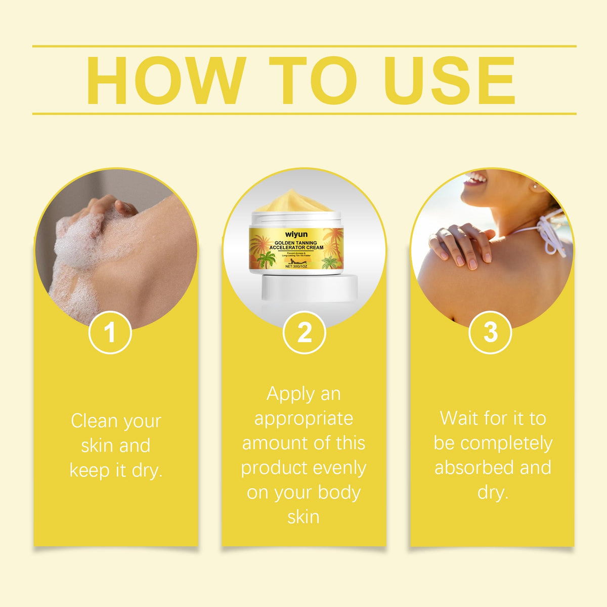 Tanning Accelerator Body Cream for Sunbathing Glow