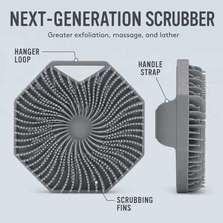 Antimicrobial Silicone Body Scrubber — Lasts 1 Year