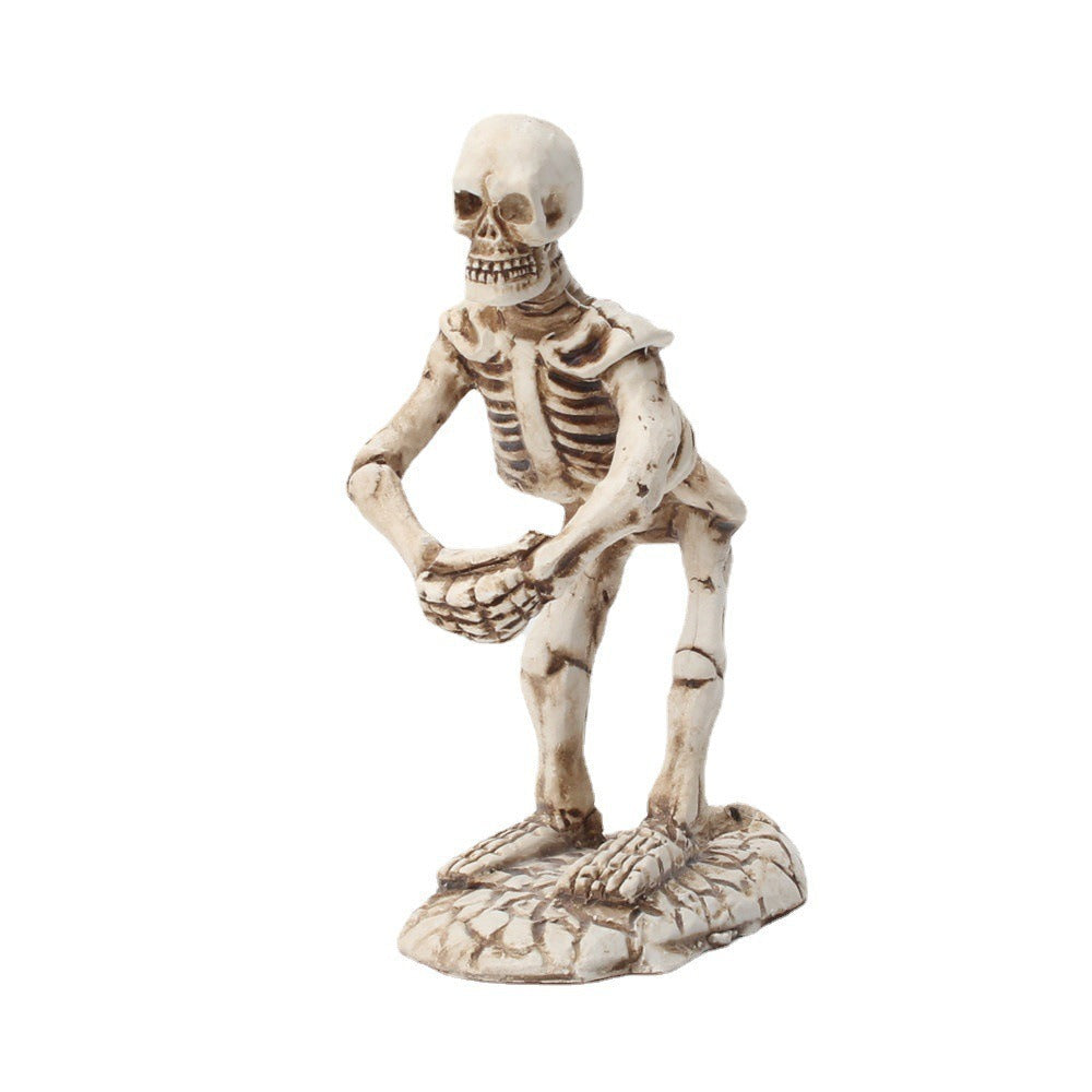 Antique Skull Pen Holder Gothic Desk Decoration
