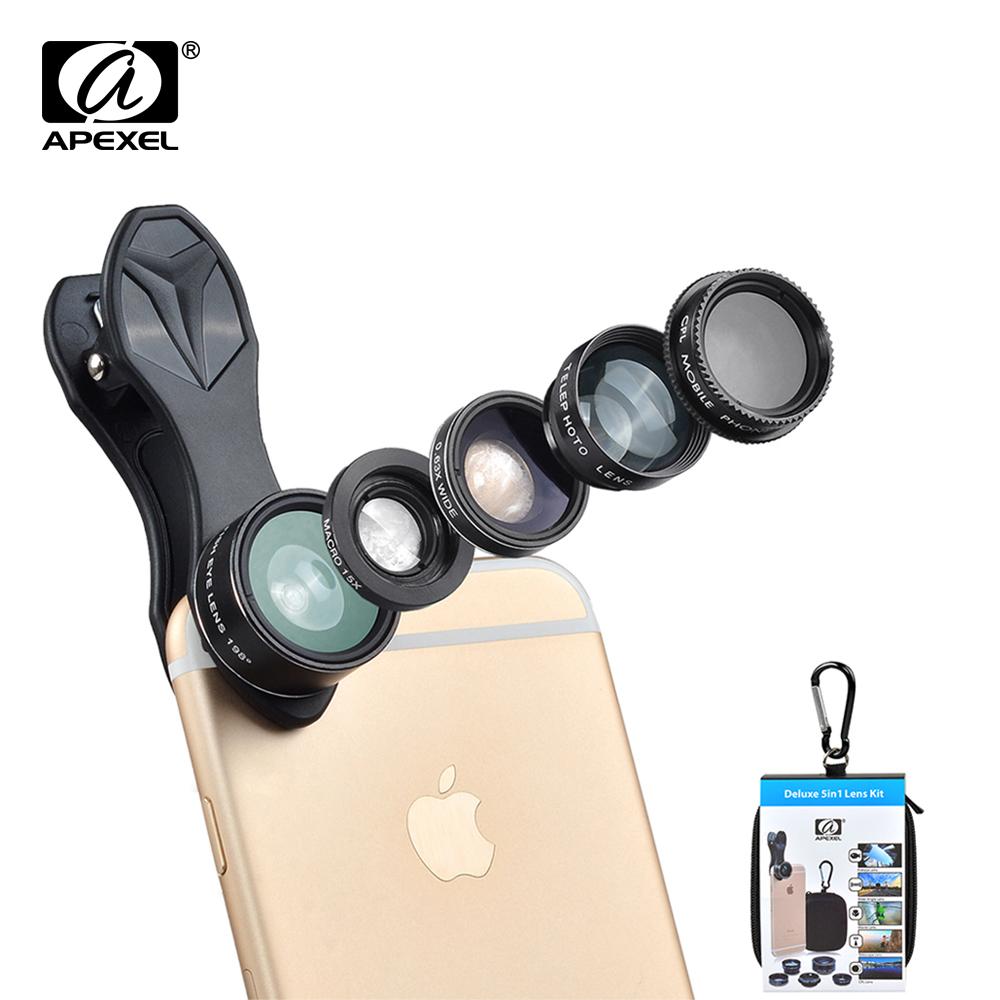 Phone Camera Lens Kit: Fisheye, Macro, Telephoto & CPL
