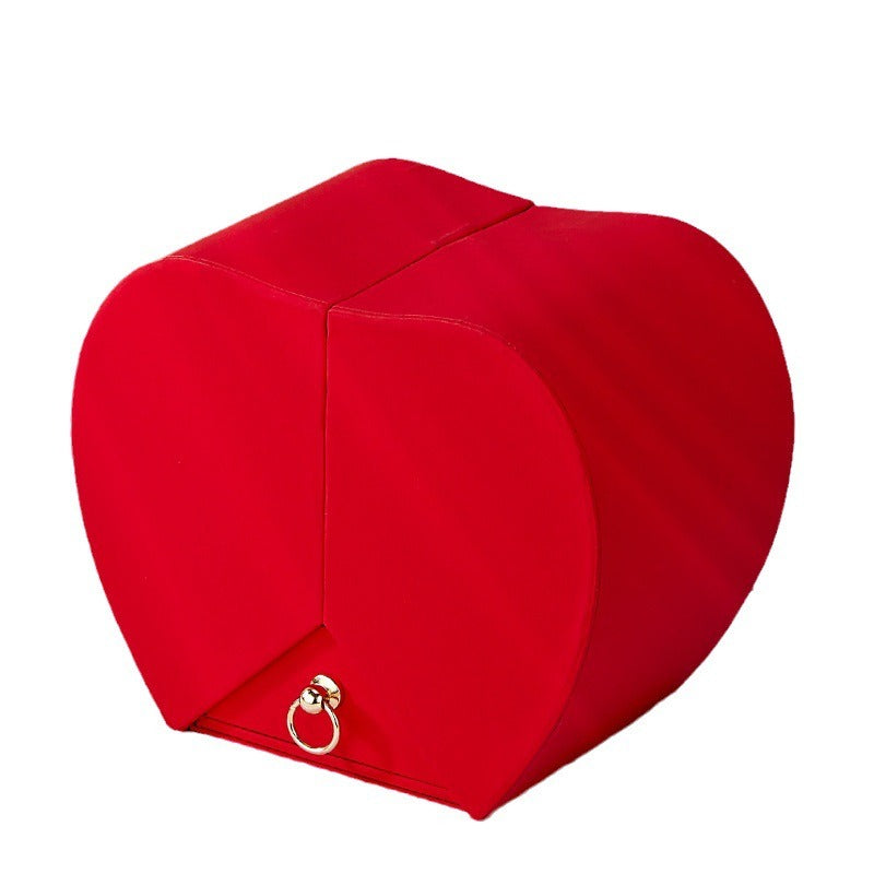 Romantic Apple Rose Gift Box Necklace & Ring Gift Set