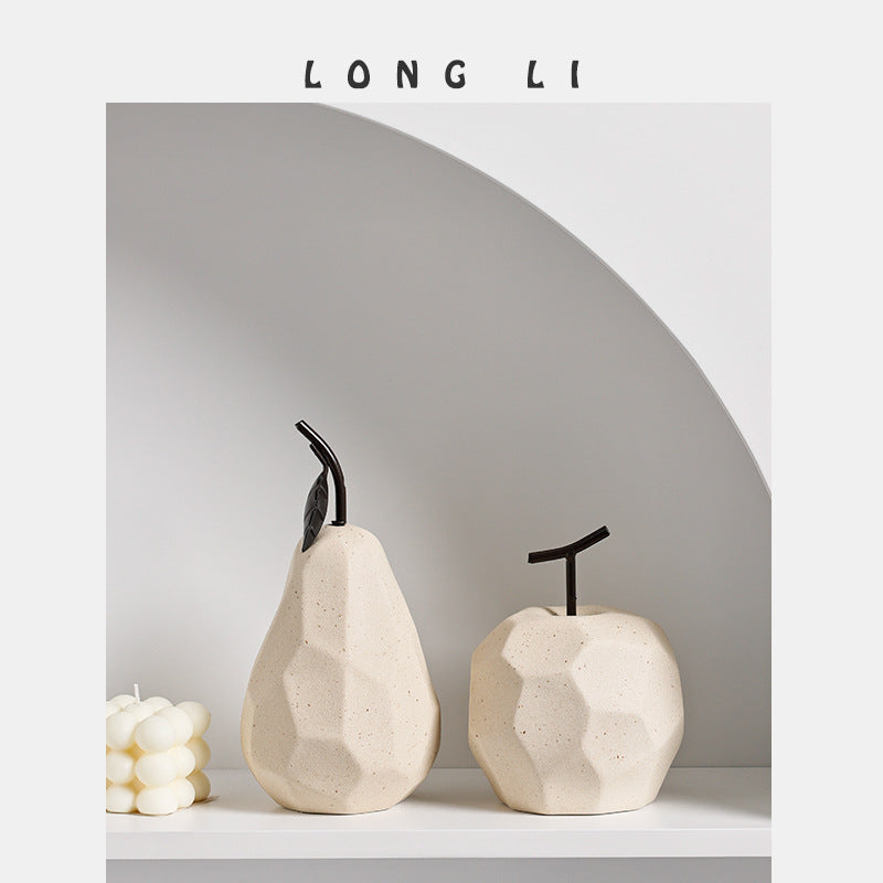 Ceramic Apple and Pear Decor for Wabi-Sabi Interiors