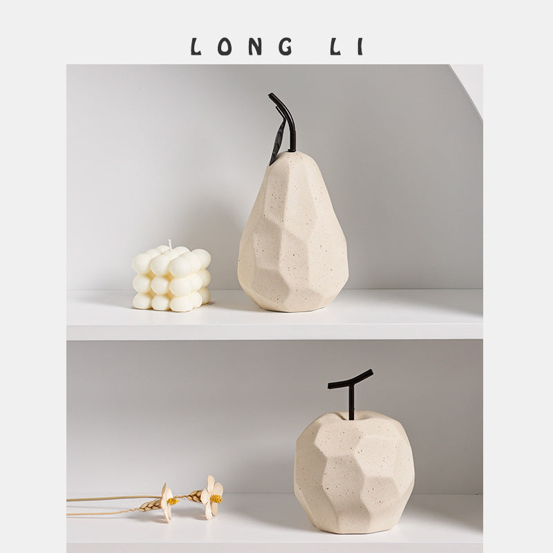 Ceramic Apple and Pear Decor for Wabi-Sabi Interiors