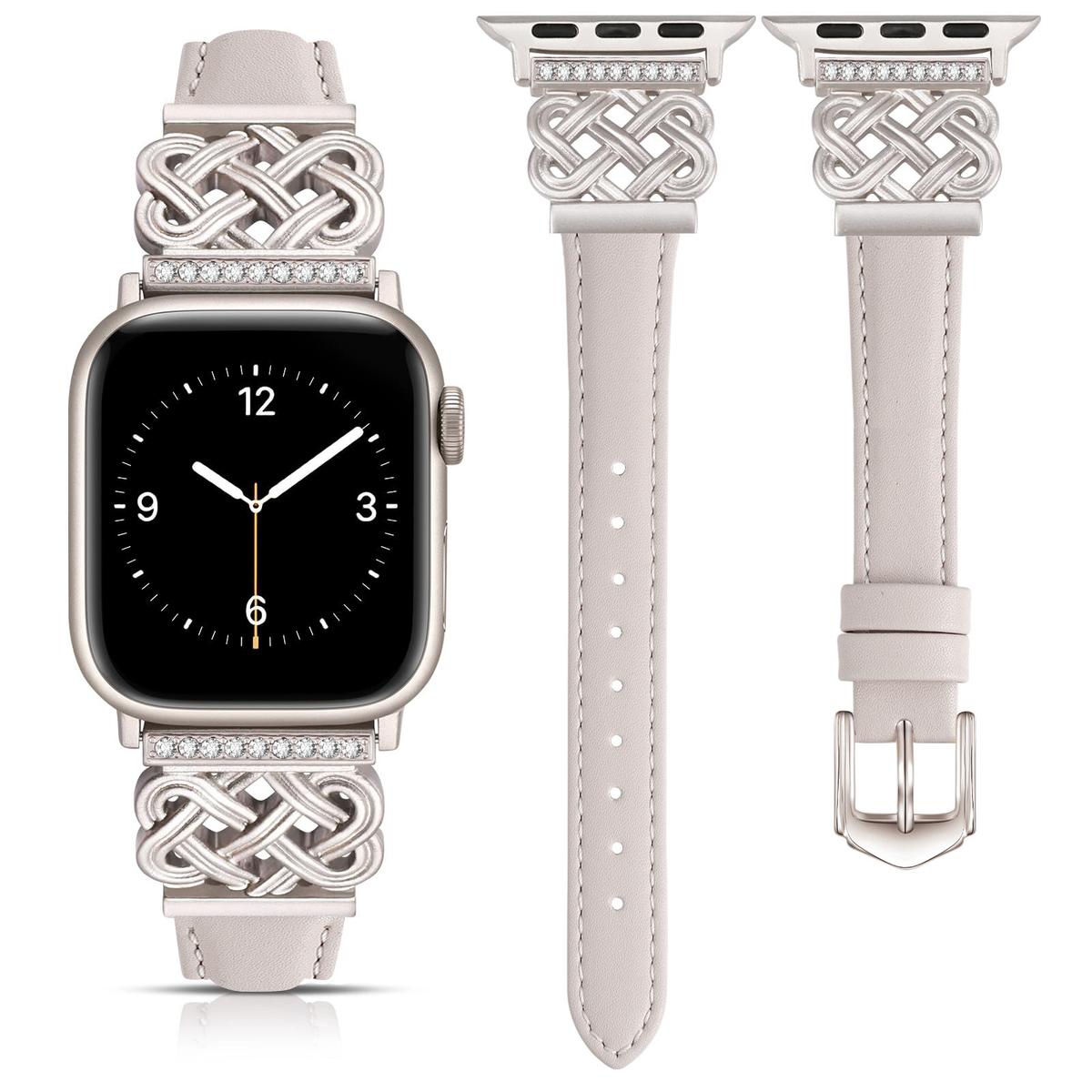 Chinese Knot Apple Watch Band with Crystal Metal Buckle