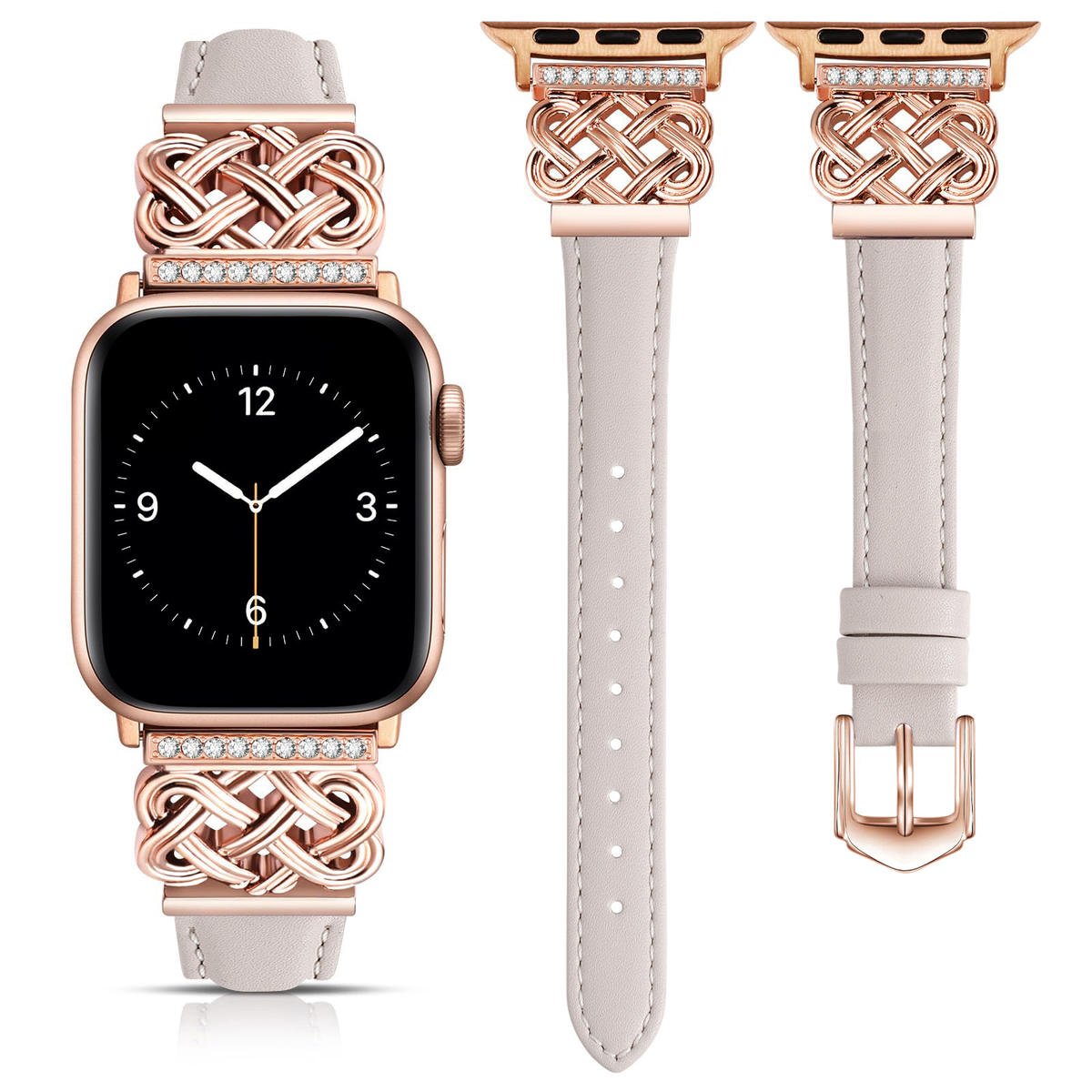 Chinese Knot Apple Watch Band with Crystal Metal Buckle
