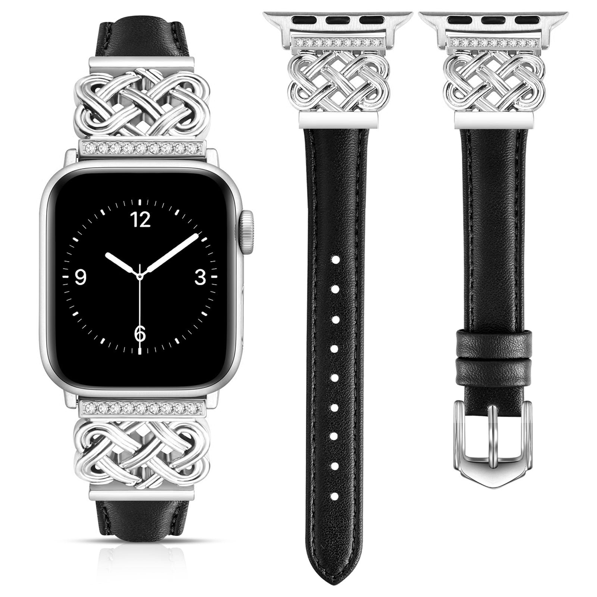 Chinese Knot Apple Watch Band with Crystal Metal Buckle