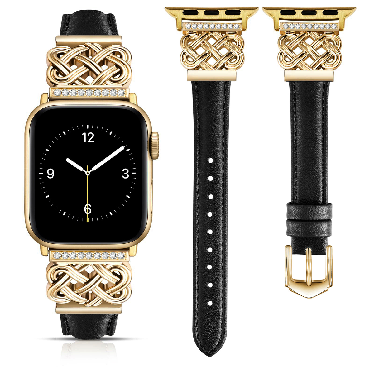 Chinese Knot Apple Watch Band with Crystal Metal Buckle