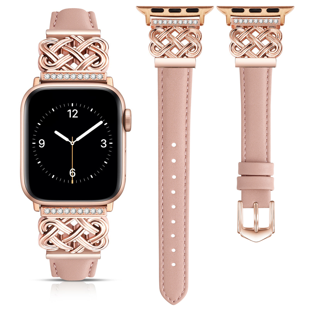 Chinese Knot Apple Watch Band with Crystal Metal Buckle