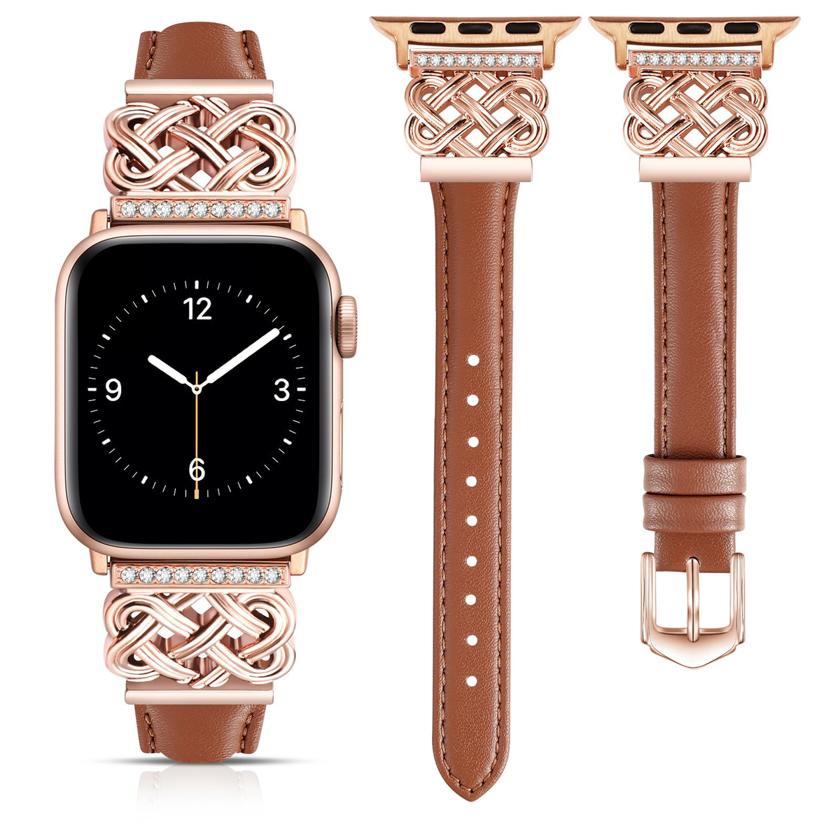 Chinese Knot Apple Watch Band with Crystal Metal Buckle