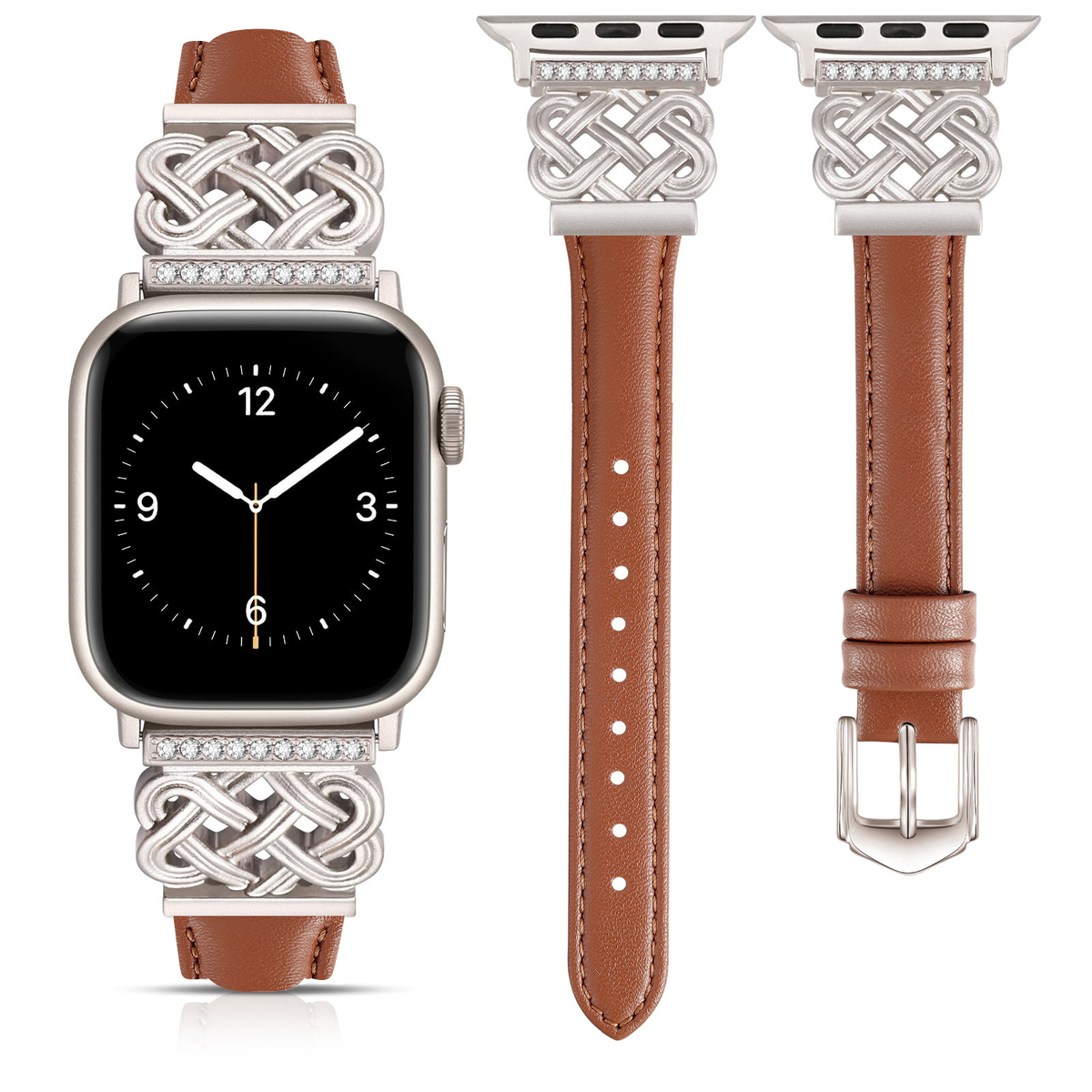 Chinese Knot Apple Watch Band with Crystal Metal Buckle