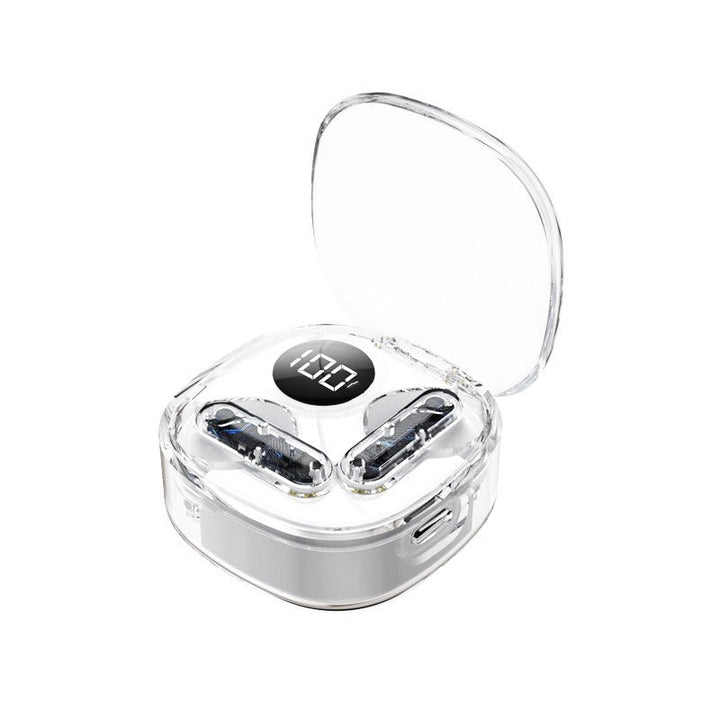 Transparent Wireless Earbuds with LED Battery Display