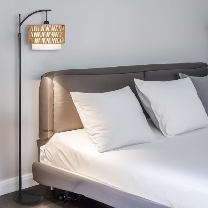 Arc Floor Lamp for Living Room with Dimmable Warm Light