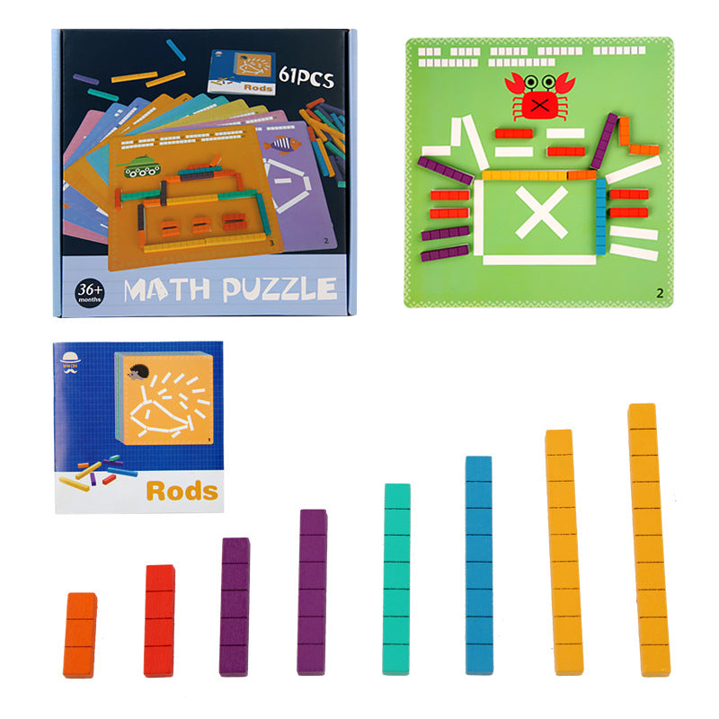 Wooden Math Puzzle Set for Hands-On Early Math Learning