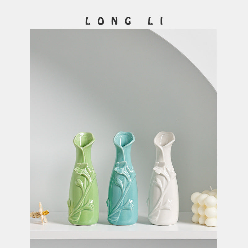 Mini Ceramic Vase for Whimsical Pastel Shelf Decor