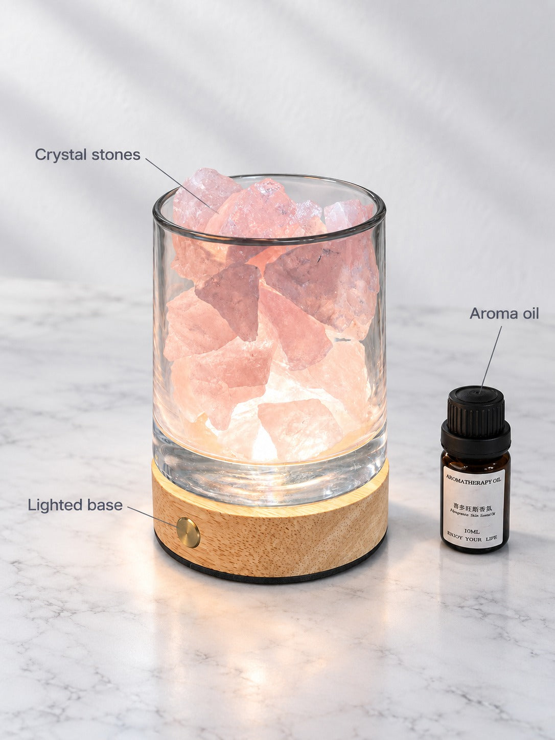 Aromatherapy Crystal Lamp: Flame-Free Room Scent Decor