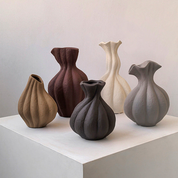 Sculptural Ceramic Vase for Shelf, Console & TV Cabinet