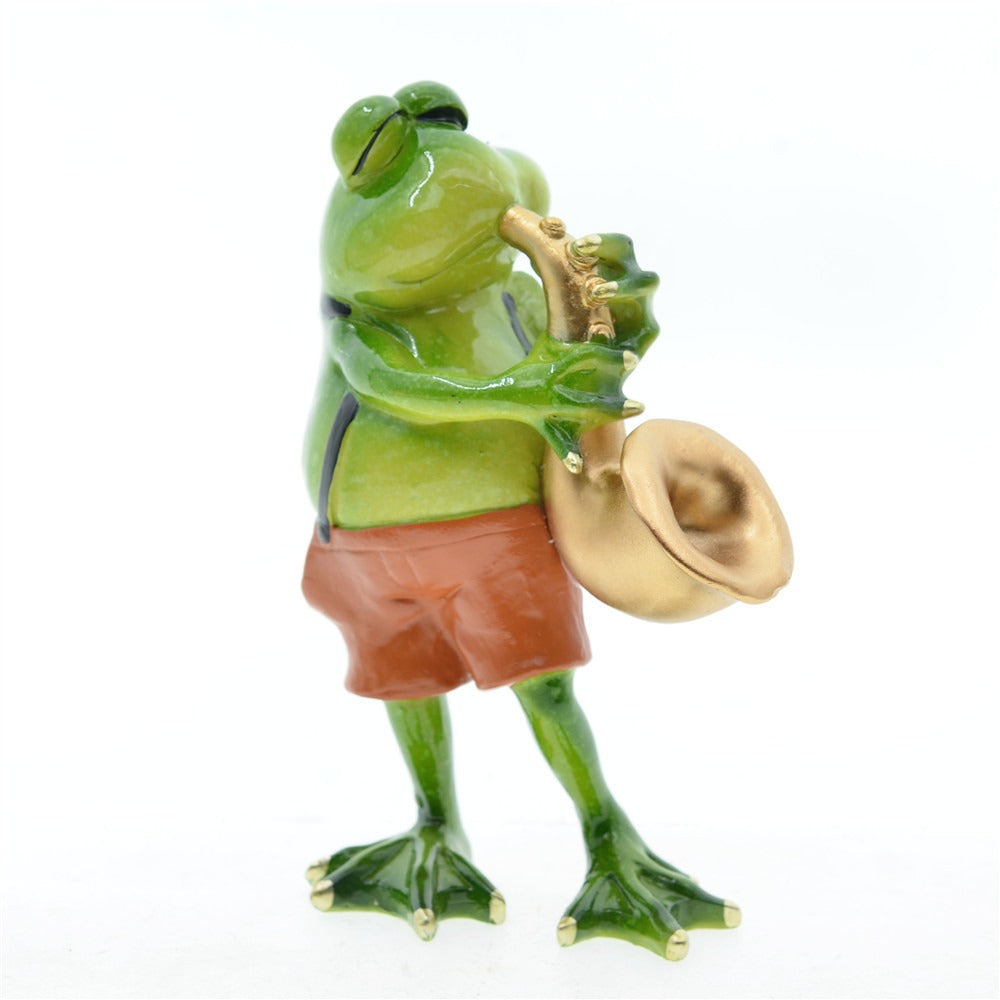 Art Frog Resin Ornaments: Whimsical Musician Decor