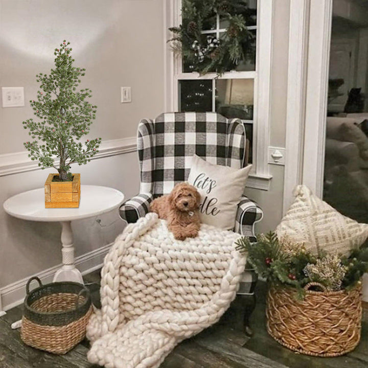 Artificial Pine Tree Decor for Festive Small Spaces