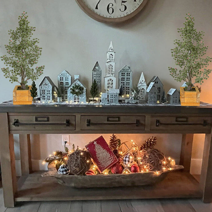 Artificial Pine Tree Decor for Festive Small Spaces