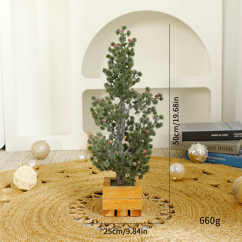 Artificial Pine Tree Decor for Festive Small Spaces