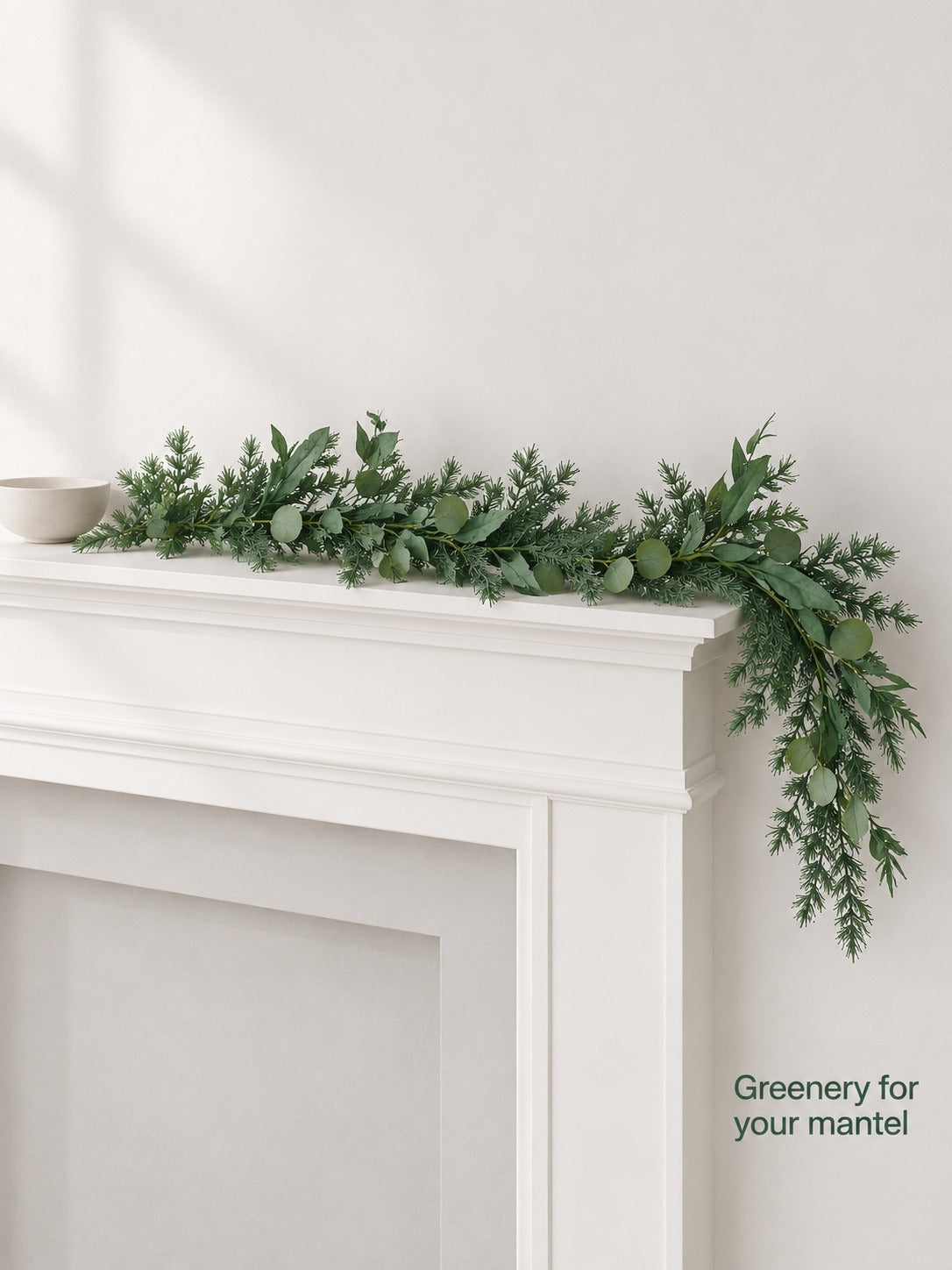 Artificial Eucalyptus Garland 5.5 ft for Mantel Decor