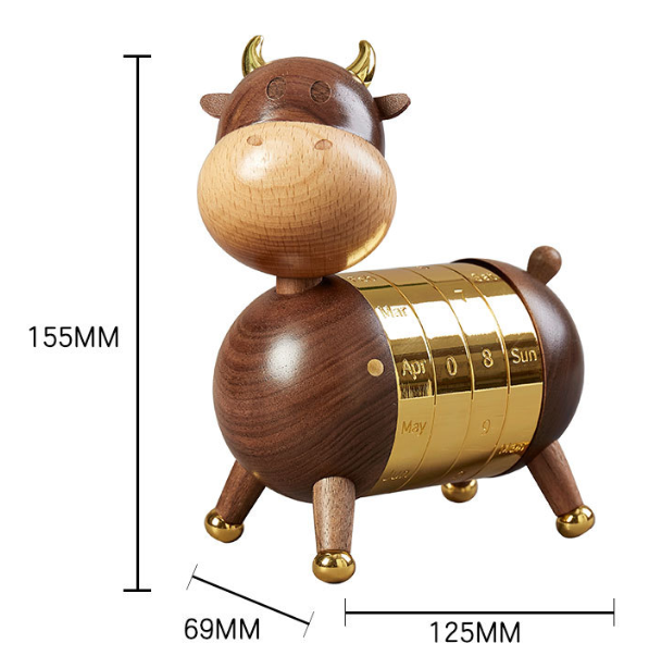 Wooden Dog Perpetual Calendar for Stylish Desk Decor