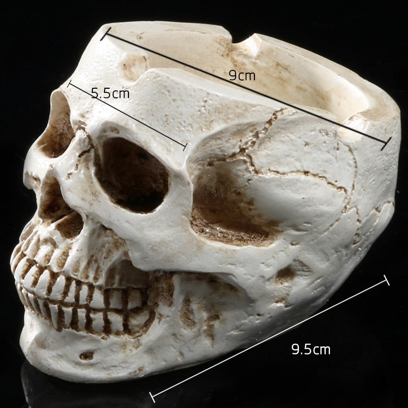 Personalized Skull Ashtray for Gothic Tabletop Decor