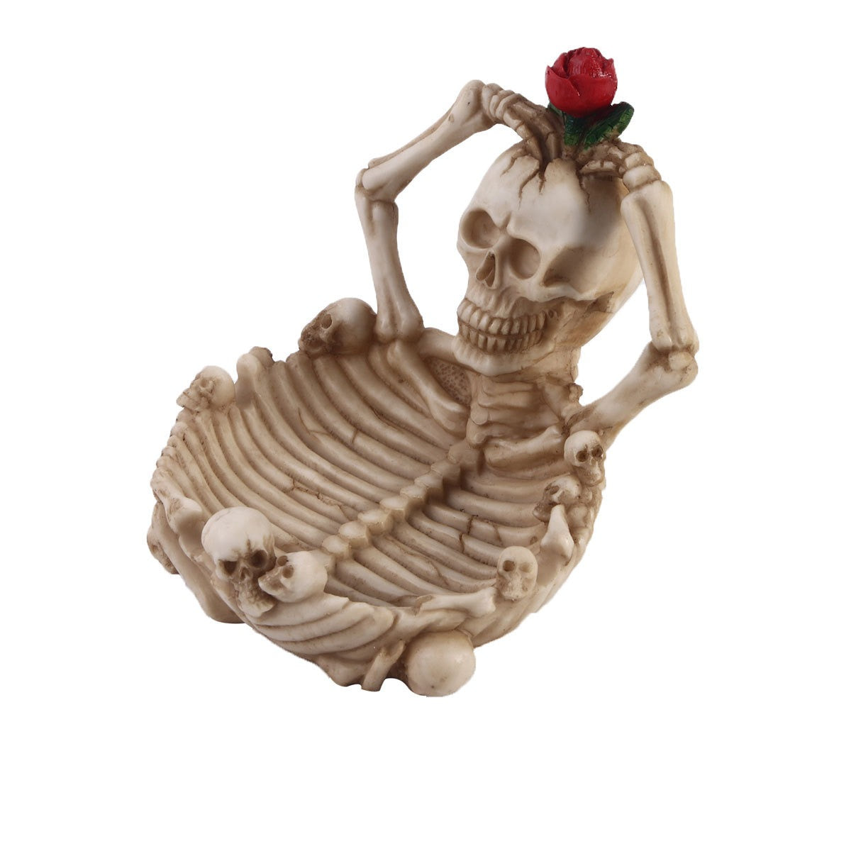 Skeleton Ashtray Resin Sculpture for Gothic Home Decor