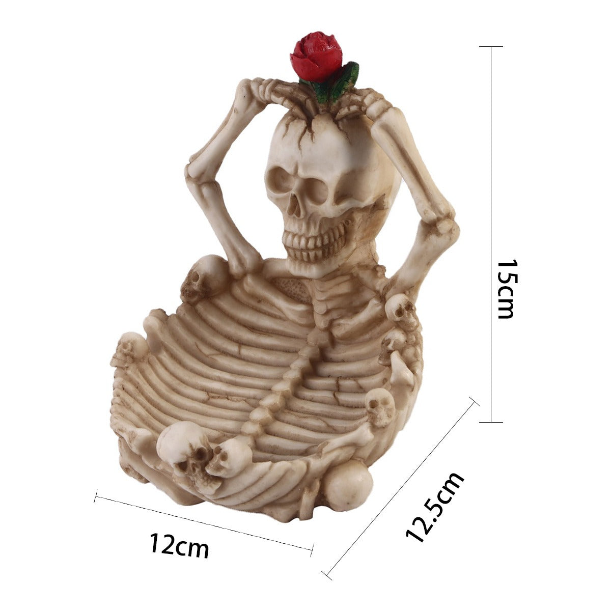 Skeleton Ashtray Resin Sculpture for Gothic Home Decor