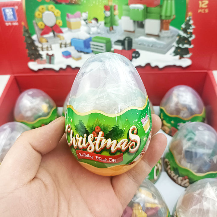 Christmas Building Block Egg With Santa Surprise Toy
