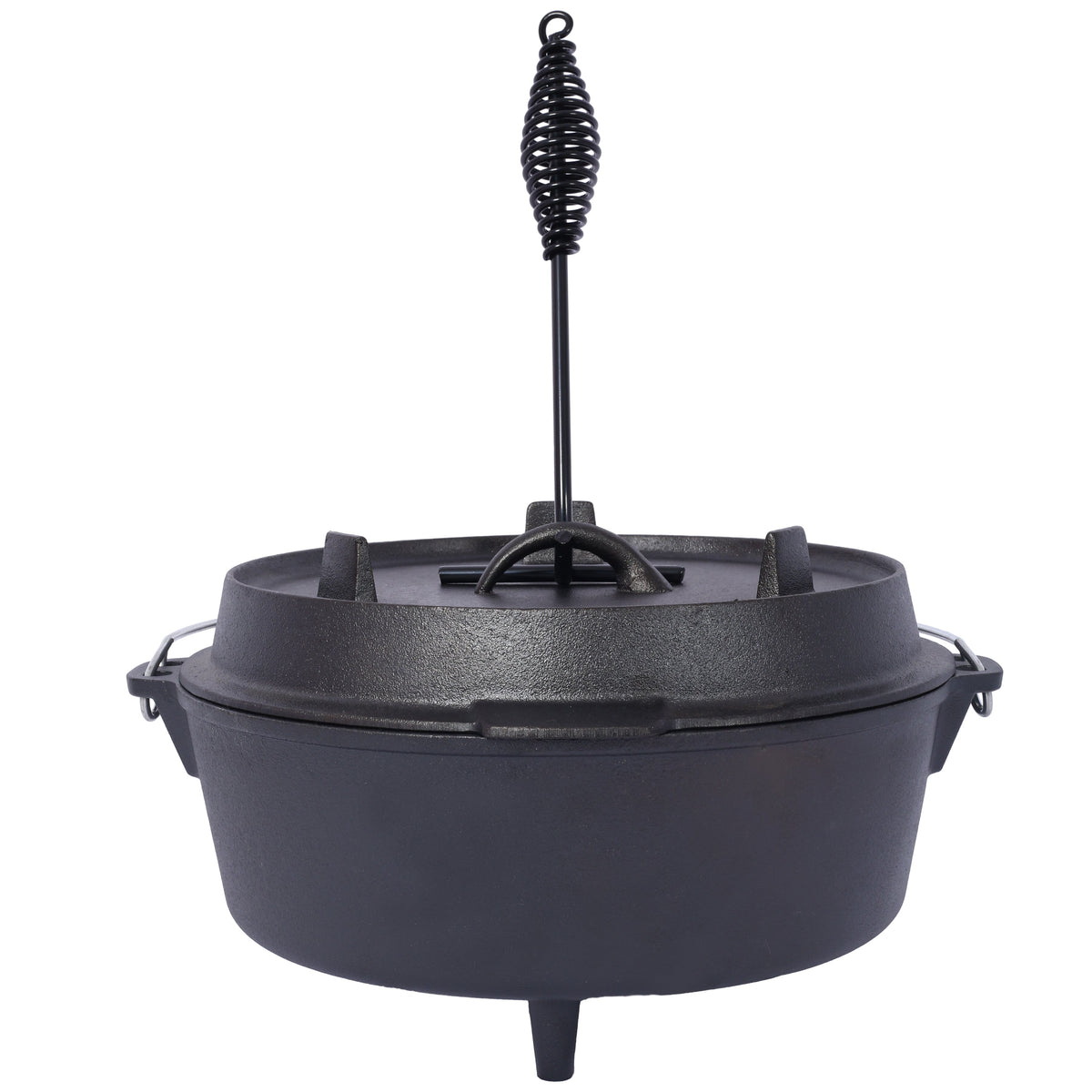Cast Iron Dutch Oven with Lid for Campfire Cooking