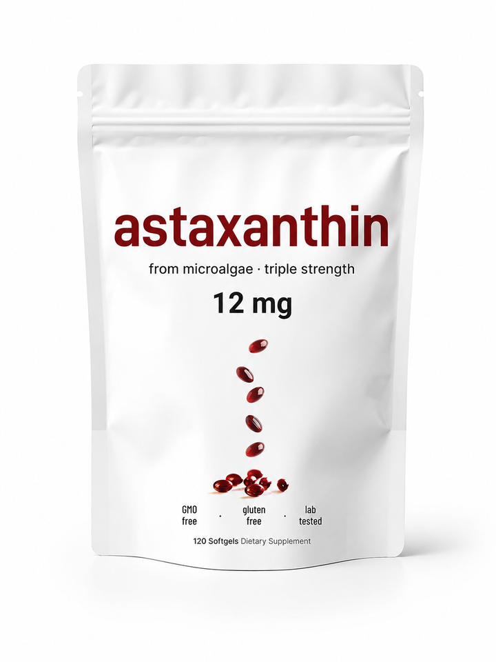 Astaxanthin Capsules — 12mg Pure Antioxidant, 4‑Month Supply