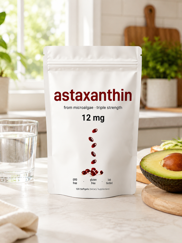 Astaxanthin Capsules — 12mg Pure Antioxidant, 4‑Month Supply