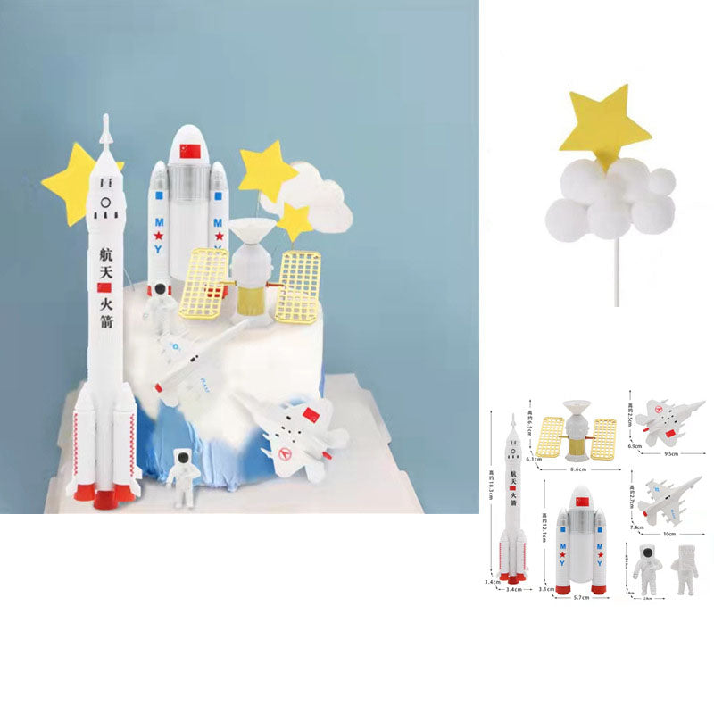 Astronaut Cake Toppers Set, Space Birthday Decorations