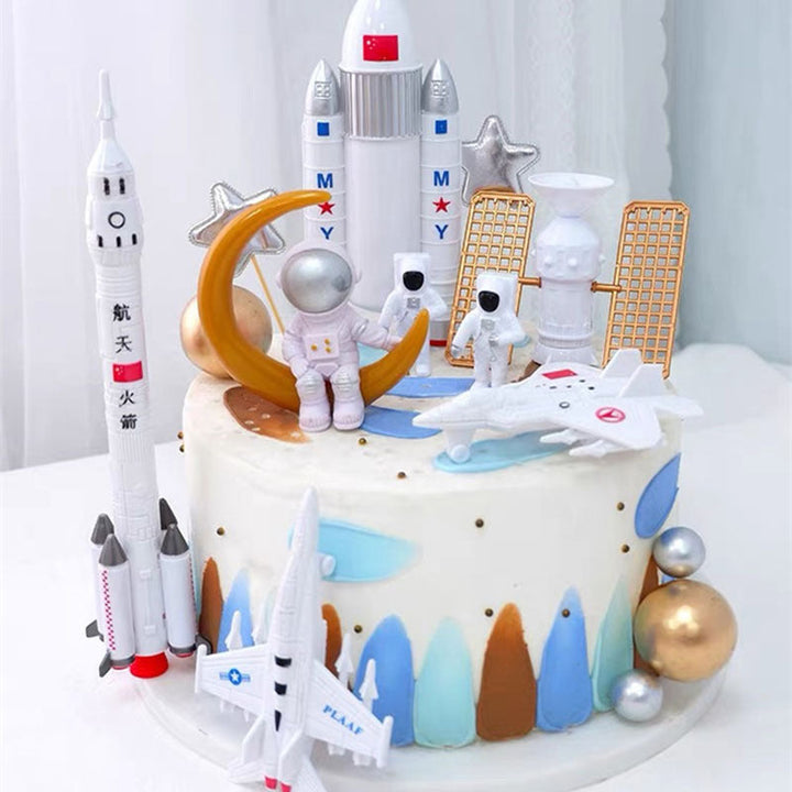Astronaut Cake Toppers Set, Space Birthday Decorations