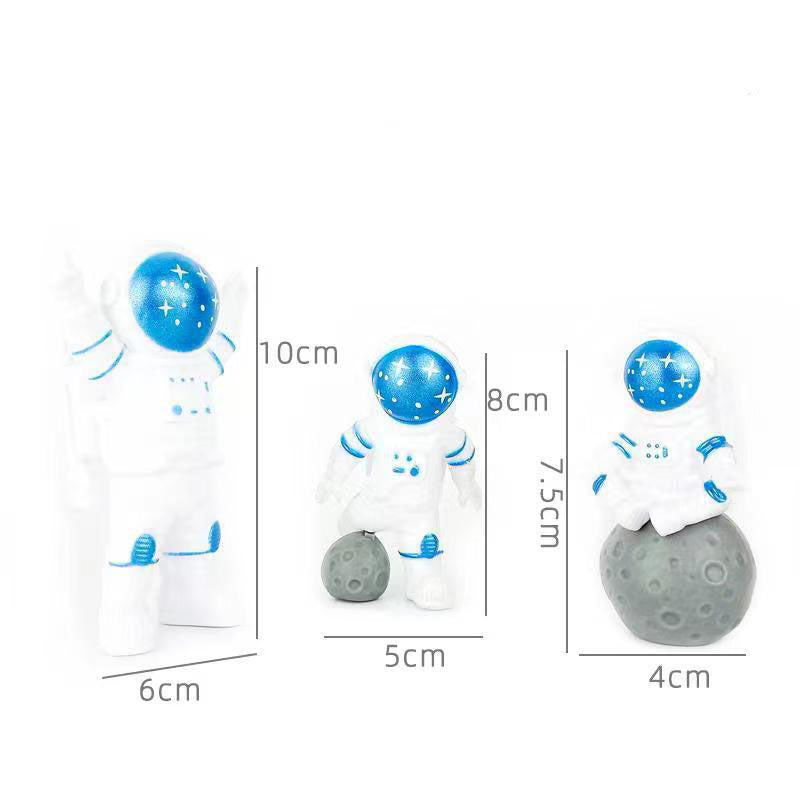 Astronaut Cake Toppers Set, Space Birthday Decorations