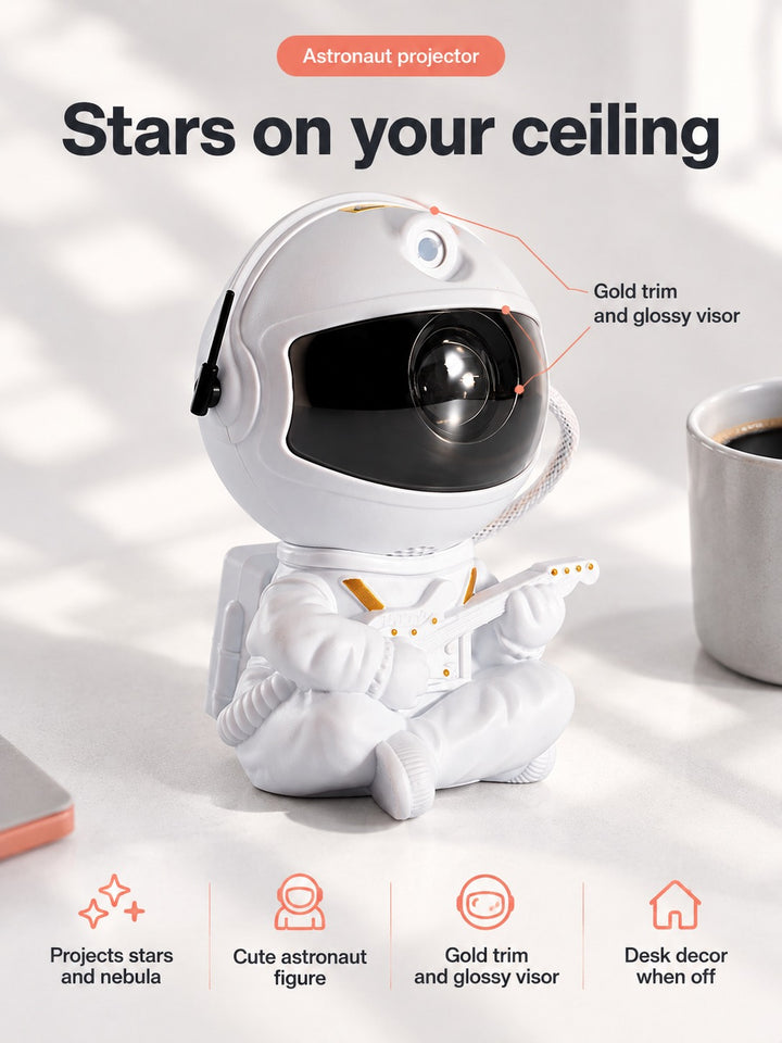 Astronaut Star Projector Night Light for Bedroom Ambience