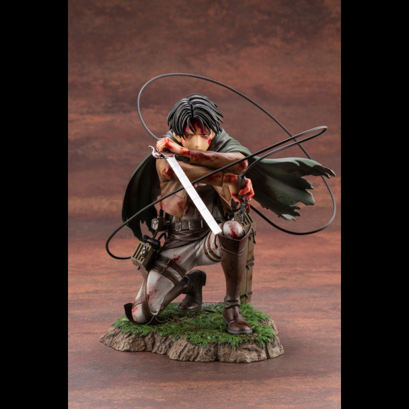 Levi Ackerman Battle Statue – Dynamic Combat Display