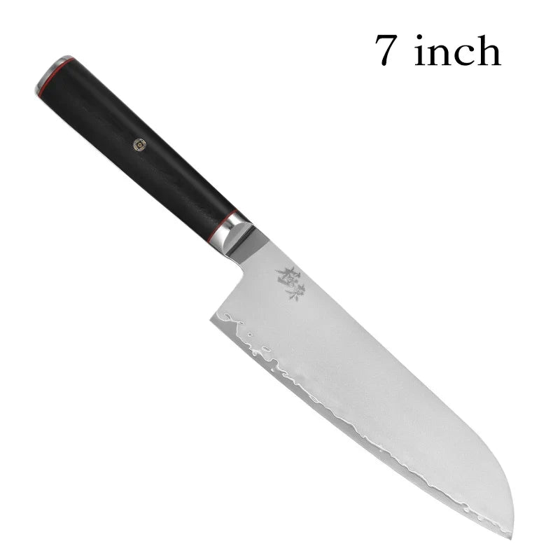 Forged AUS-10 Chef Knife, Hammered Blade for Home Cooks