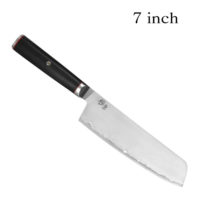 Forged AUS-10 Chef Knife, Hammered Blade for Home Cooks