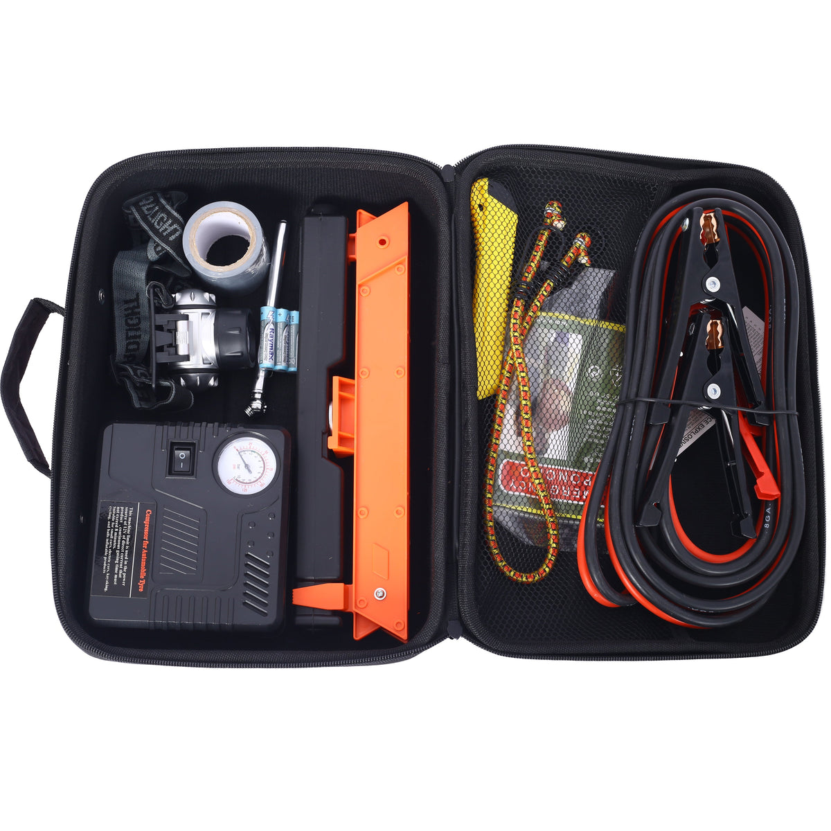 Emergency Car Kit with Air Compressor & Jumper Cables