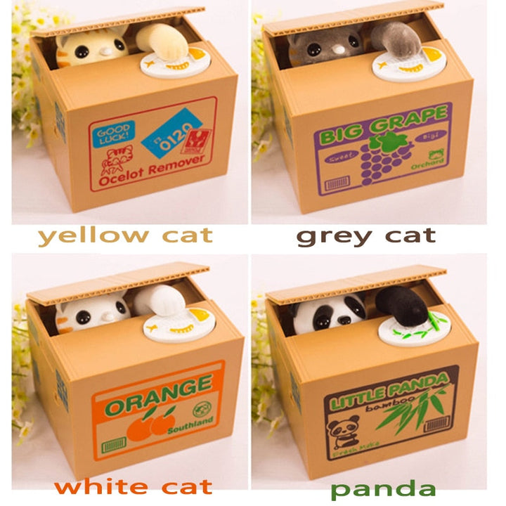 Automatic Cat Coin Bank for Fun, Playful Money Saving