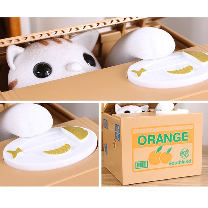 Automatic Cat Coin Bank for Fun, Playful Money Saving