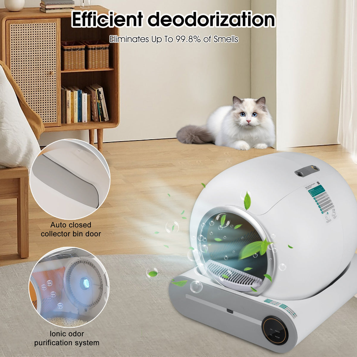 Automatic Cat Litter Box With WiFi Remote Odor Control