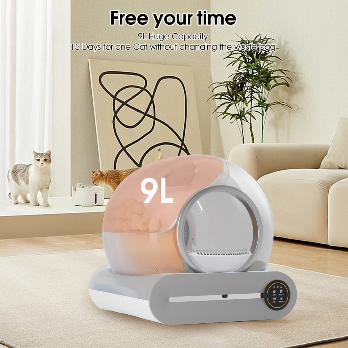 Automatic Cat Litter Box With WiFi Remote Odor Control