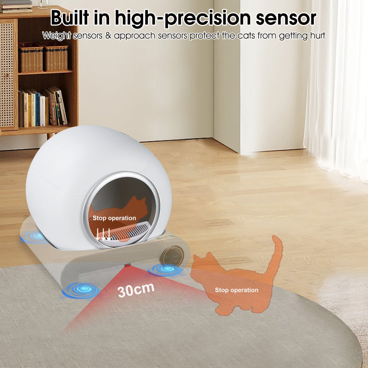 Automatic Cat Litter Box With WiFi Remote Odor Control