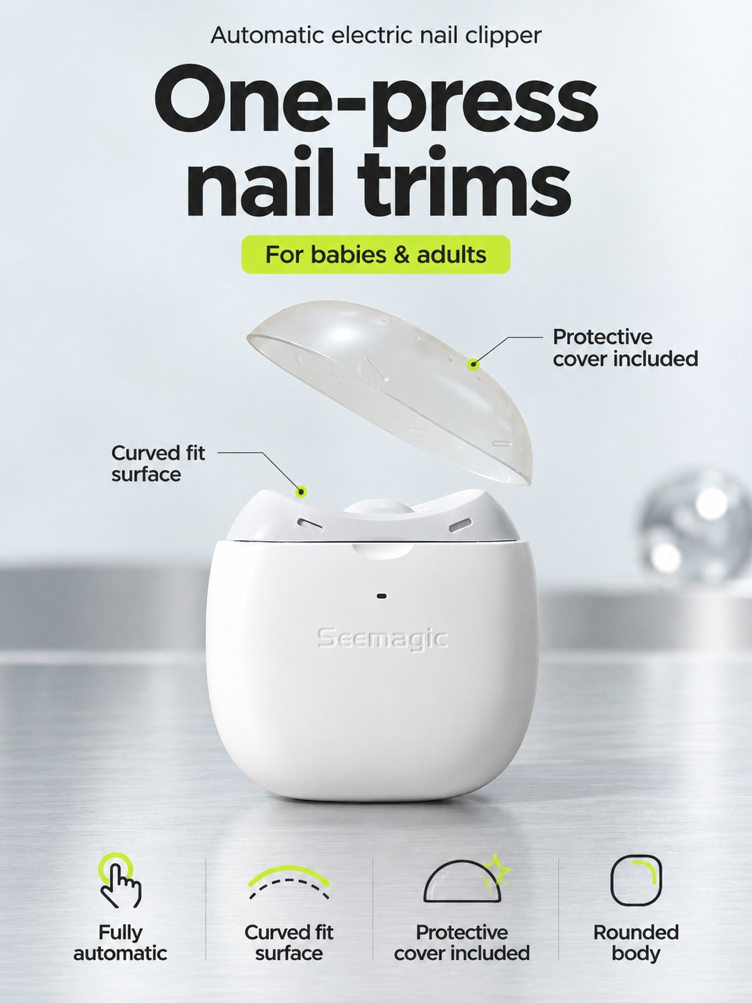 Automatic Electric Nail Clipper for Babies & Adults