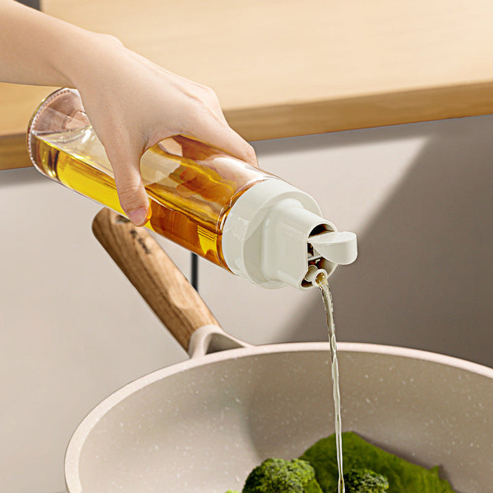 Automatic Glass Oil Pot with Self-Closing Lid, 500ml